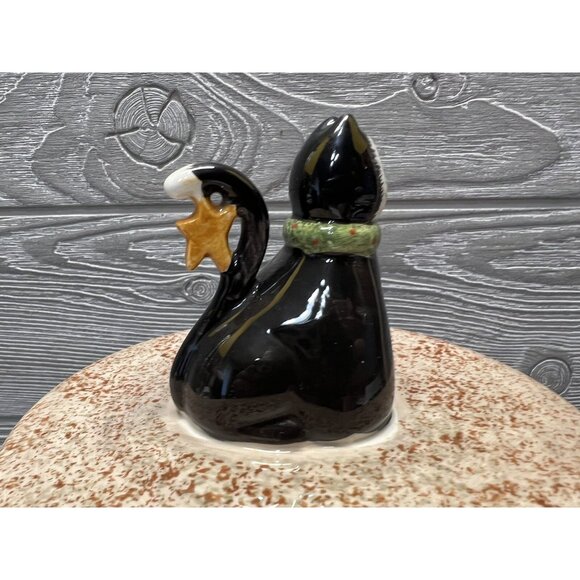 Sakura Oneida Christmas Cats Fiddlestix Covered Double Handle Dish 5.5” X 7.5” - Picture 3 of 7